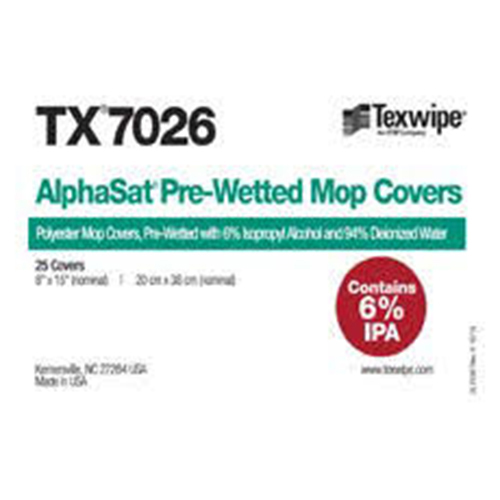 AlphaMop™ Pre-Sat Polyester Covers/Foam Pads, 6% IPA