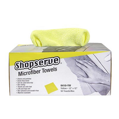 Shopserve® Microfiber Towels in Dispensing Boxes
